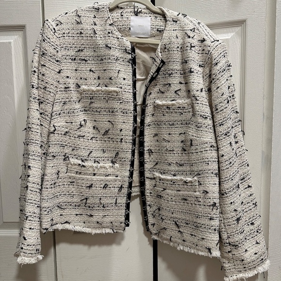 MANGO Tweed Jacket with Hook-and-Eye Fastenings | Size: 3X (fits like a 2X) - Picture 3 of 5